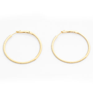 14K Yellow Gold Round Inside Out Hoops