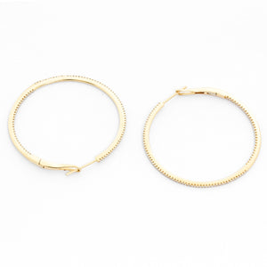 14K Yellow Gold Round Inside Out Hoops