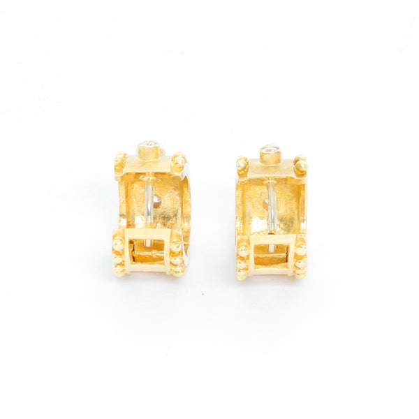14K Yellow Gold Diamond Earrings