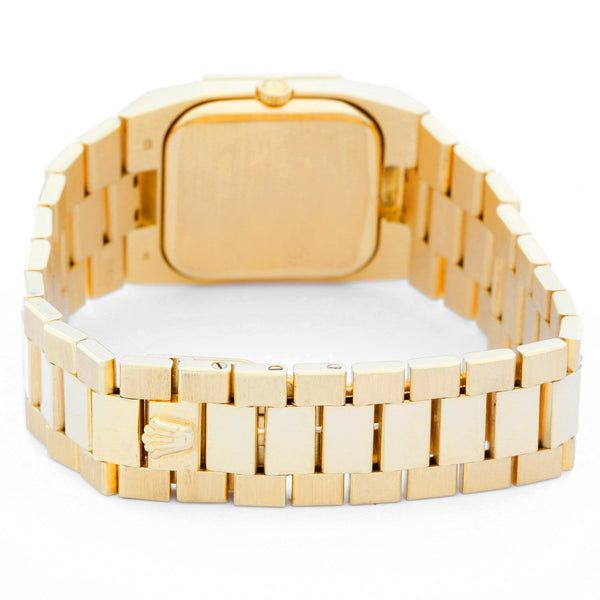 Rolex Cellini Men's/Ladies Midsize 18k Gold Watch with Diamond Bezel 4650