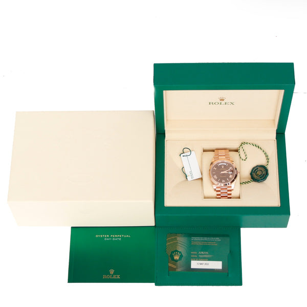 Rolex Day-Date 40 President 18k Rose Gold Men's 40mm Watch 228235