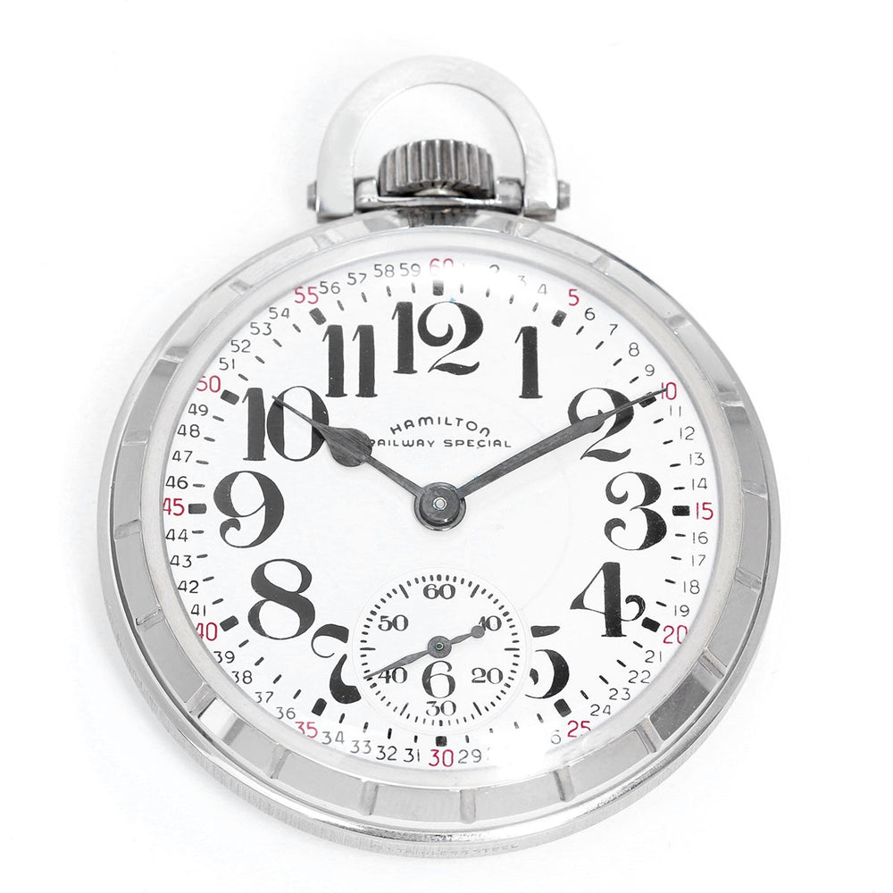 Hamilton Stainless Steel Railway Special Pocket Watch 992 B