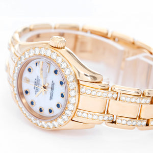 Rolex Ladies Masterpiece/Pearlmaster Gold Diamond Watch 80298