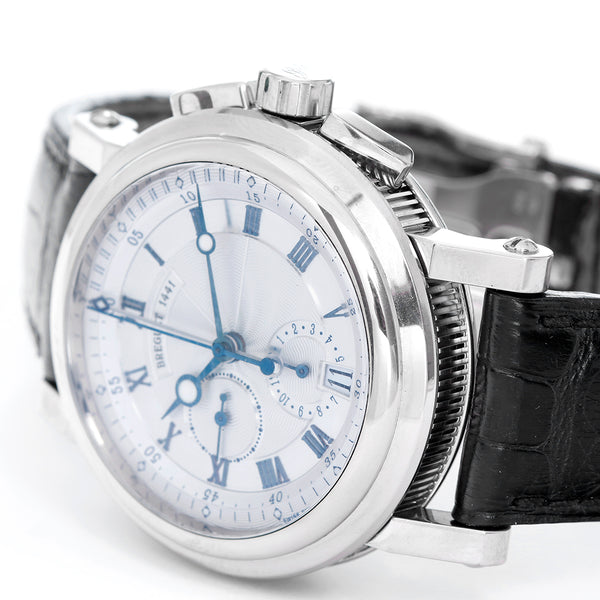 Breguet Marine II 18k White Gold Men's Watch with Flyback Chronograph 5827BA.125.ZU