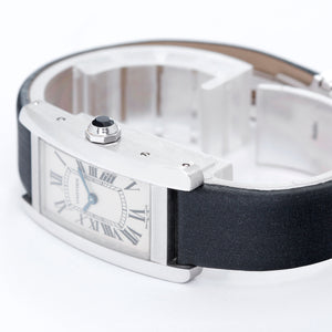 Cartier Tank Americaine Ladies Small 18k White Gold Watch W2601956