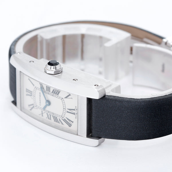 Cartier Tank Americaine Ladies Small 18k White Gold Watch W2601956