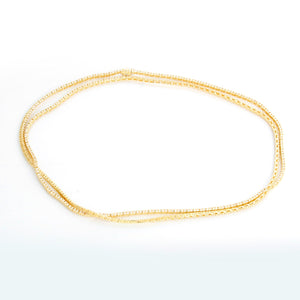 18K Yellow Gold 7.27cts Straight Line Diamond Necklace