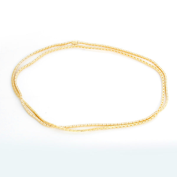 18K Yellow Gold 7.27cts Straight Line Diamond Necklace