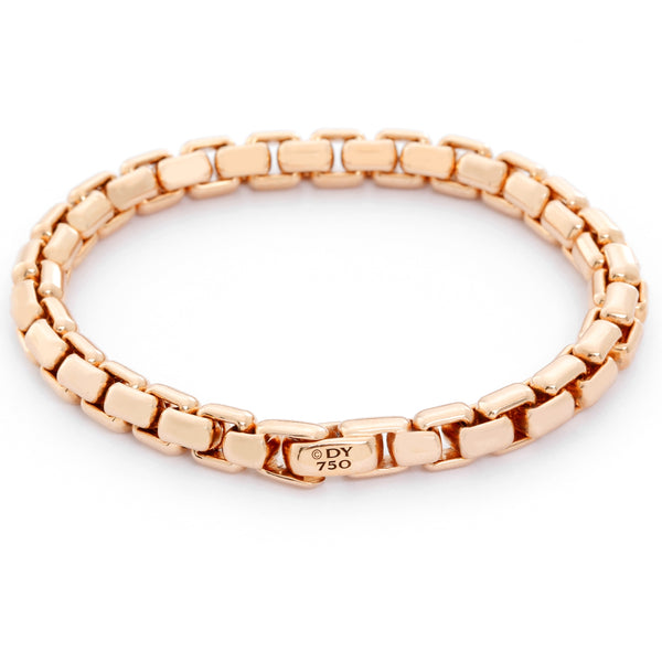 David Yurman Box Chain 18K Rose Gold Bracelet