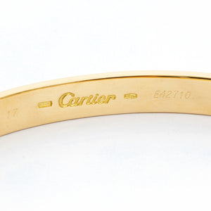 Cartier Love Bracelet 18k Yellow Gold Size 17 with Screwdriver
