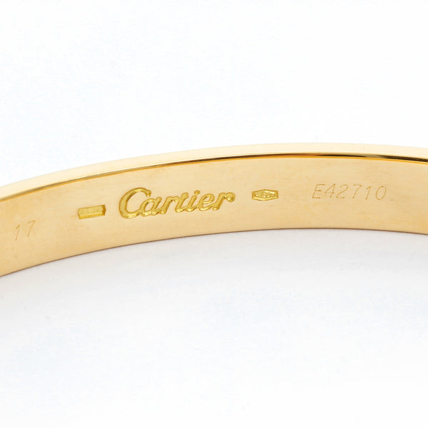 Cartier Love Bracelet 18k Yellow Gold Size 17 with Screwdriver