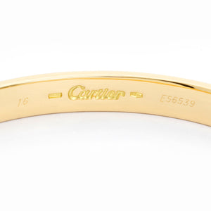 Cartier Love Bracelet 18k Yellow Gold Size 16  with Screwdriver