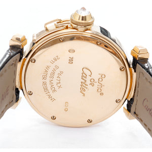 Cartier Pasha 18k Yellow Gold Ladies 32mm Quartz Watch WJ11891G