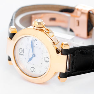 Cartier Pasha 18k Yellow Gold Ladies 32mm Quartz Watch WJ11891G