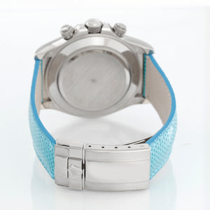 Rolex Cosmograph Daytona Men's White Gold Watch Beach Blue Dial 116519