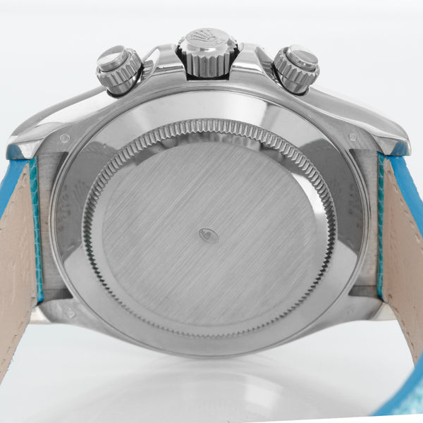 Rolex Cosmograph Daytona Men's White Gold Watch Beach Blue Dial 116519