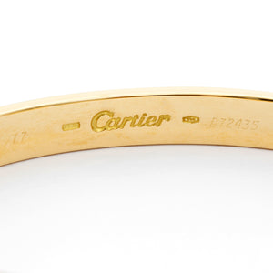 Cartier Love Bracelet 18k Yellow Gold Size 17  with Screwdriver