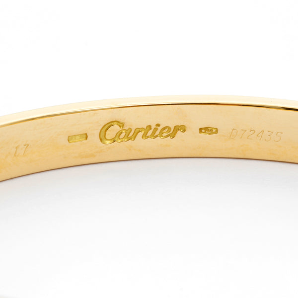 Cartier Love Bracelet 18k Yellow Gold Size 17  with Screwdriver