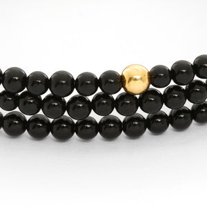 Black Onyx Beaded Bangle Bracelet