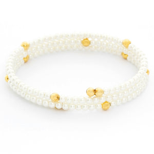 White Pearl Glass Bead Bracelet