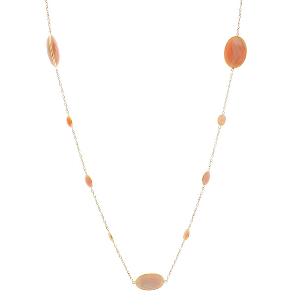 18K Yellow Gold Coral By The Yard Necklace