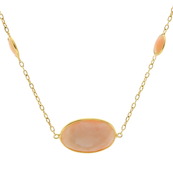 18K Yellow Gold Coral By The Yard Necklace