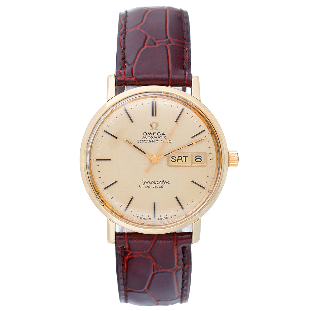 Rare Vintage Omega Seamaster DeVille Day Date Men's Automatic Winding Watch made for Tiffany