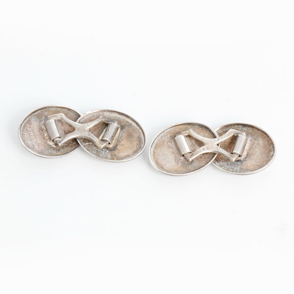 Sterling Silver Oval Cufflinks