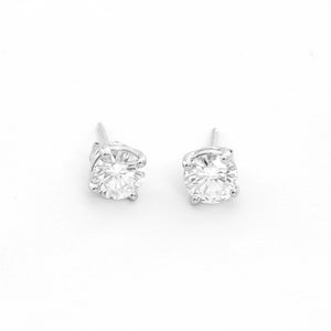14K White Gold Diamond Studs