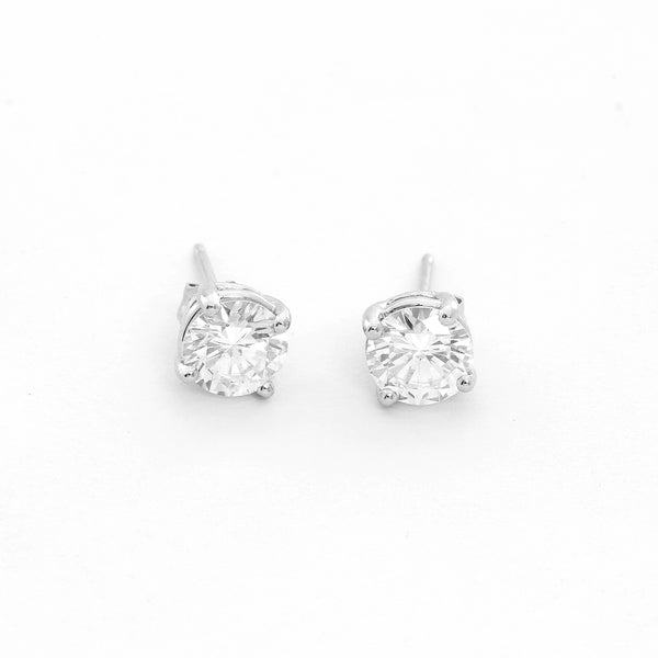 14K White Gold Diamond Studs