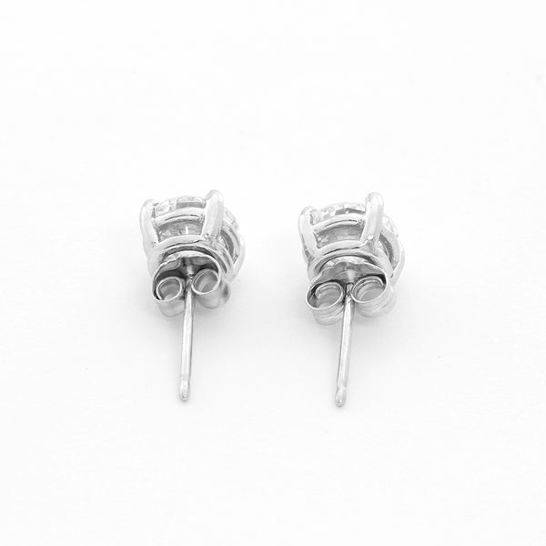 14K White Gold Diamond Studs