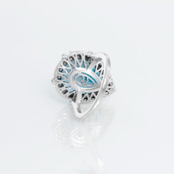 Effy 14K White Gold London Blue Topaz Diamond Ring