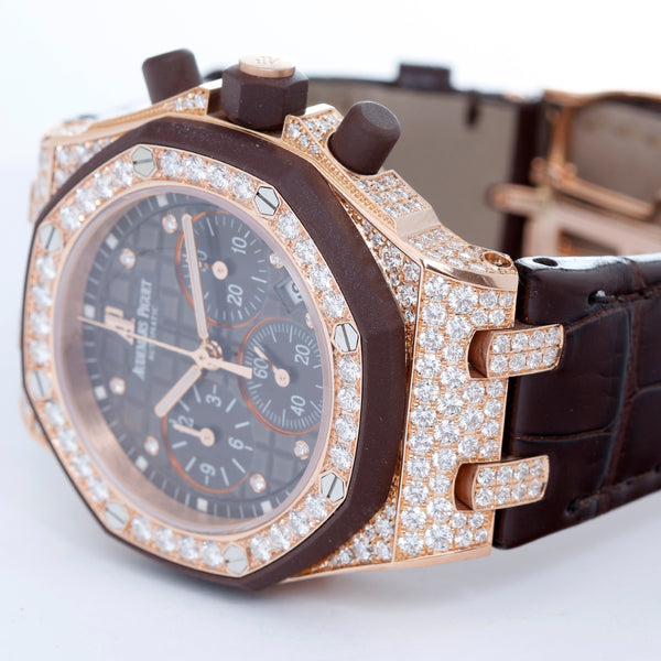 Audemars Piguet Royal Oak Diamond Chronograph 18 kt Rose Gold Ladies Watch 26092OK.ZZ.D080CA.01