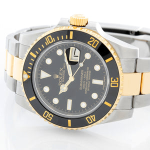 Rolex Submariner 2-Tone Steel & Gold Men's Diamond Dial Watch 116613 LB