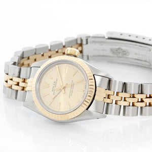Rolex Ladies Oyster Perpetual 2-Tone Watch 67913 Champagne Dial