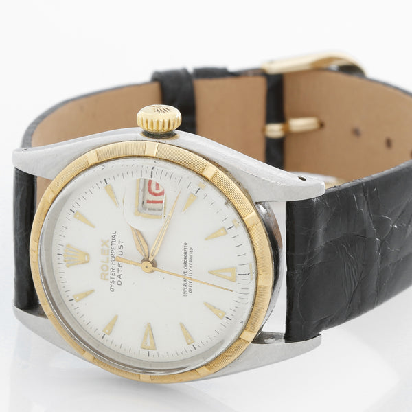 Rolex Datejust Stainless Steel and Gold Ref 6305 " Big Bubbleback Ovettone"