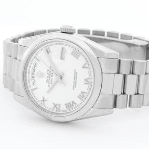 Rolex President Day-Date Men's 18k White Gold Watch 118209