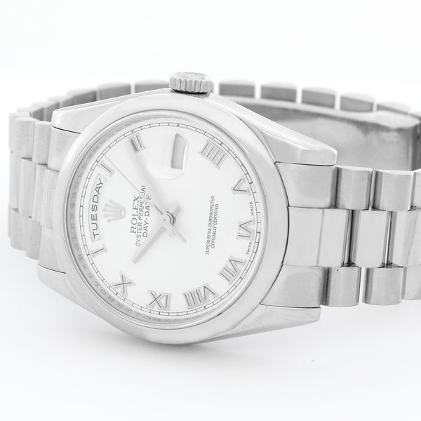 Rolex President Day-Date Men's 18k White Gold Watch 118209