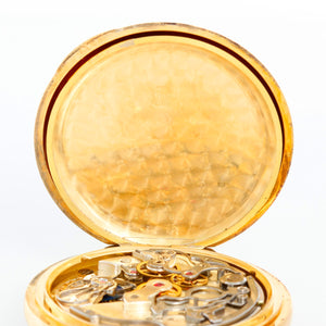 Agassiz Chronograph 14K Yellow Gold Pocket Watch Retailed By Tiffany Owned by Wiley Post