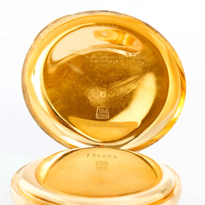 Agassiz Chronograph 14K Yellow Gold Pocket Watch Retailed By Tiffany Owned by Wiley Post