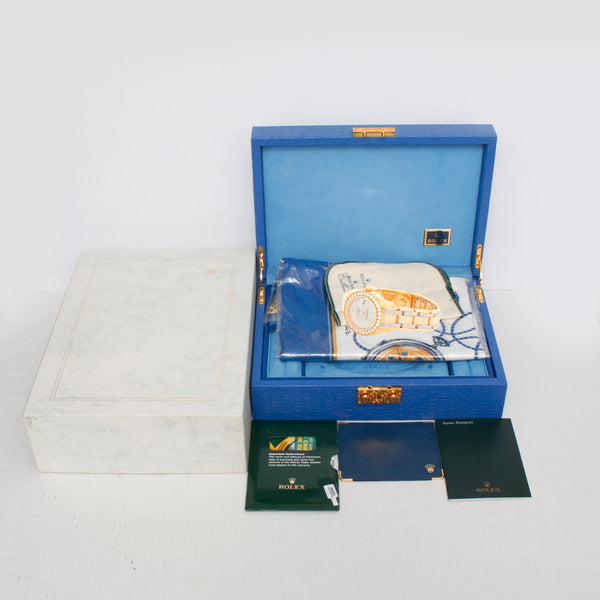 Rolex Tridor Pearlmaster Ladies Gold & Diamond Watch 80298