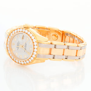 Rolex Tridor Pearlmaster Ladies Gold & Diamond Watch 80298
