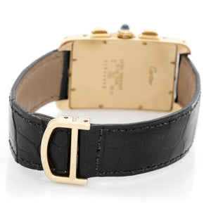 Cartier Tank Americaine Chronograph Men's 18k Gold Watch  W26011K2