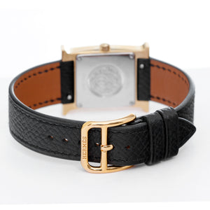 Hermes H Hour Ladies Small Watch Gold Plated Quartz