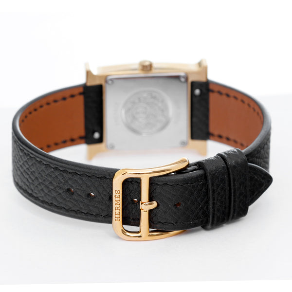Hermes H Hour Ladies Small Watch Gold Plated Quartz