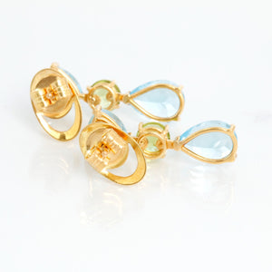 Suarez 18K Yellow Gold Blue Topaz & Peridot Earrings