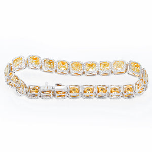 Fancy Yellow Diamond Tennis Bracelet