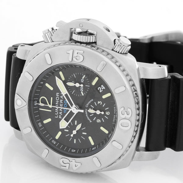 Panerai Luminor 47mm Stainless Steel Diver's Chronograph Watch PAM 187