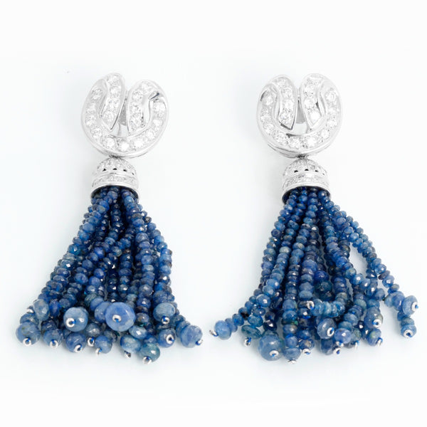 Sapphire & Diamond Dangle Earrings