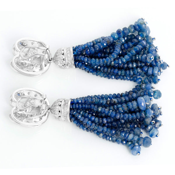 Sapphire & Diamond Dangle Earrings